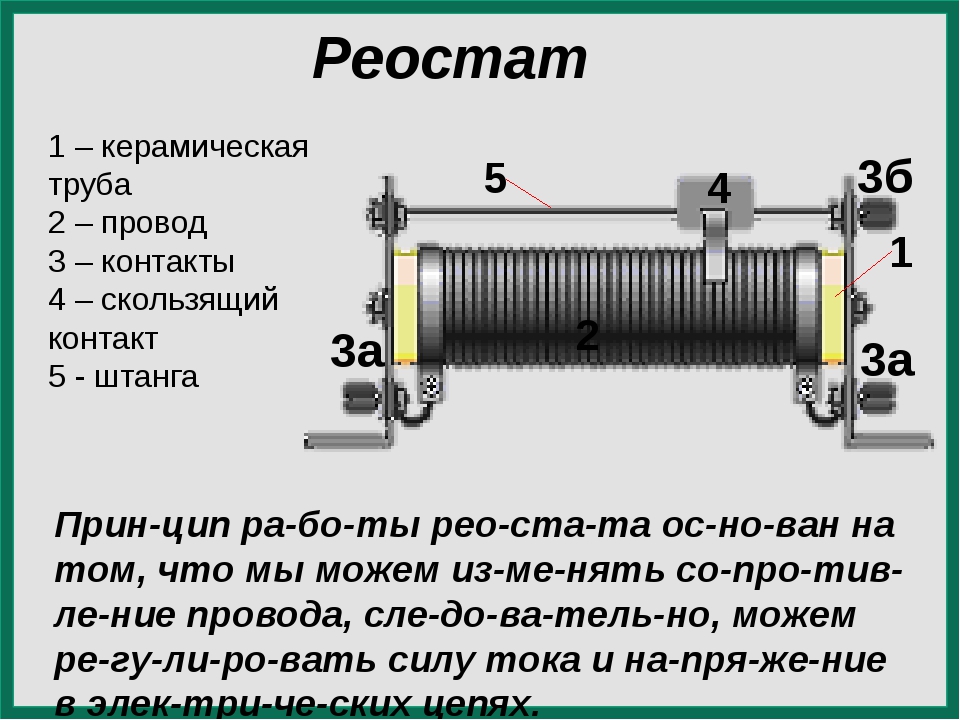 Принцип работы реостата