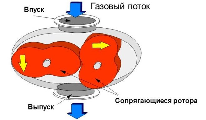 Схема насоса Рутса