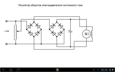 Принципиальная схема регулятора скорости