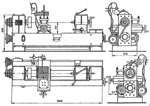 Чертеж токарного станка по металлу