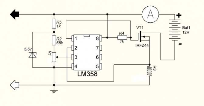 стабилизатор тока для зарядки аккумулятора